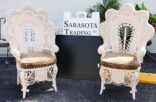Pair of Wicker Patio Chairs