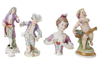 (4) Misc Porcelain & Bisque Figures