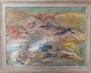 Lillian Zasloff (20th) Amer, Abstract Oil/Board