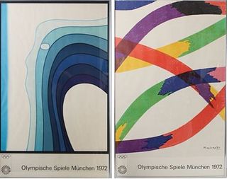 (2) Framed Olympic Games Posters1972