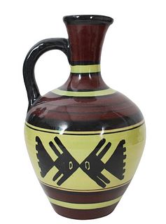 Los Reyes Lima Peru Glazed Ceramic Pitcher