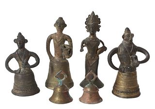 Collection of Eastern Metal Statues & Bells