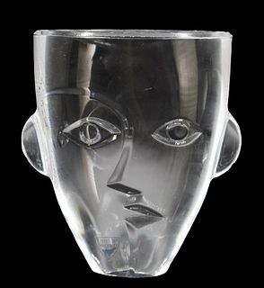 Orrefors Nefertiti Child Crystal Head Paperweight