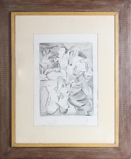 20th C. Modernist Drawing Signed