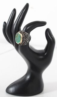 Sterling & Emerald Ring