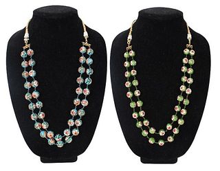 (2) Costume Cloisonne Beaded Necklaces