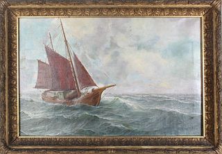 C. Christen Antique Marine Painting, Oil/Canvas