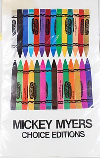 Mickey Myers "Crayons" Vintage 1979 Poster