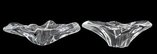 (2) Baccarat Crystal Free-Form Shallow Bowls