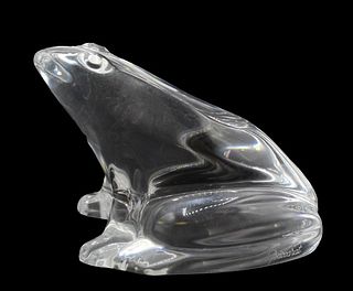 Baccarat Crystal Frog Figurine Paper Weight