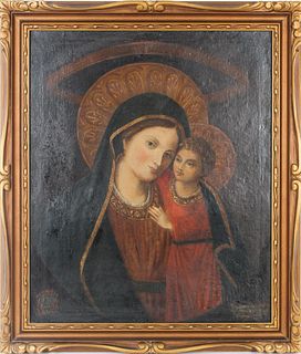 Madonna & Child, Oil on Canvas Painting