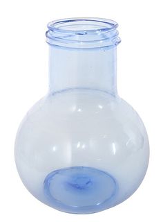 Blue Bottle Vase w Threaded Rim