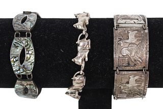 (3) Vintage Sterling Silver Bracelets