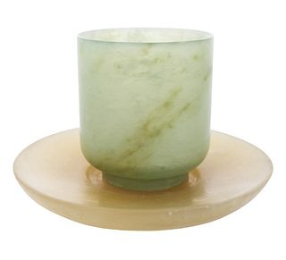 Chinese Jade Cup & Saucer