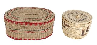 American Indian Papago Basket & Sea Grass Basket