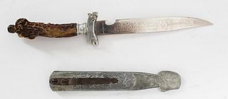 Hunting Knife with Silver Sheath