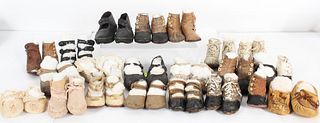 Large Collection of Antique Baby Shoes