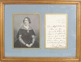 Jenny Lind Engraving & Autograph Letter Signed