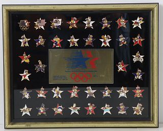 1984 Limited Edition Olympic Pins Plaque