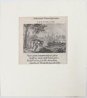 Venus is Overcome by Sobriety, Engraving