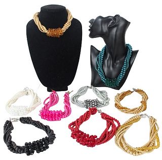 (9) Pcs of Beaded Costume Necklaces