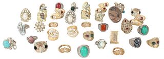 (33) Pcs, Large Collection of Costume Rings