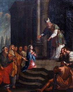 PRESENTATION OF THE VIRGIN IN THE TEMPLE OIL PAINTING