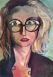 THE GIRL WITH THE GLASSES OIL PAINTING