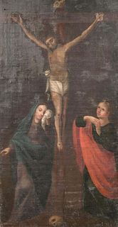 THE CRUCIFIXION CHRIST ON CROSS OIL PAINTING