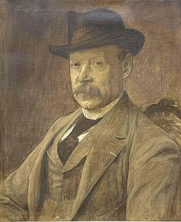 PORTRAIT OF SEATED MAN IN HAT OIL PAINTING