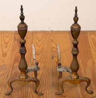 Federal Style Fireplace Andiron Pair