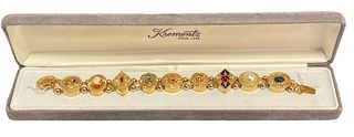 Krementz GF Semi Precious Stones Slide Charm Bracelet