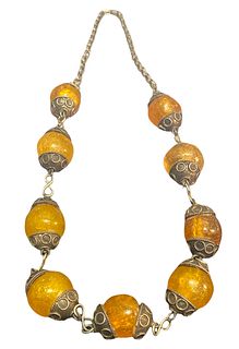 Ethnic Vintage Amber Necklace 