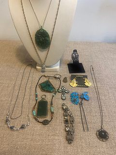 Collection Ethnic Jade & Sterling Micro Mosaic Jewelry