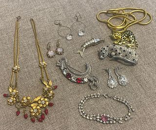 Rhinestone Pins & Necklaces & Earrings 