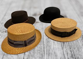 Collection Men's Vintage Boater Bowler Hats 