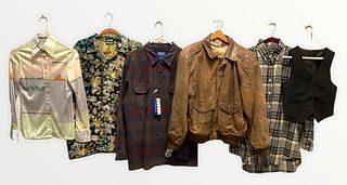 Vintage Men's Shirts Bomber Jacket 