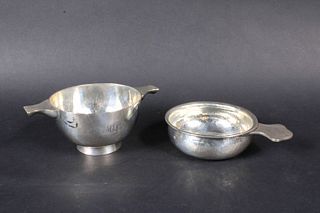 Two Hand-Crafted Arts & Crafts Silver Bowls