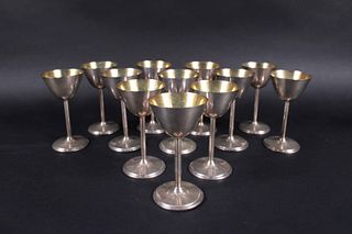 International Set of 12 Sterling Wine Glasses