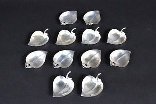 Tiffany & Co Makers Sterling Leaf Form Dishes