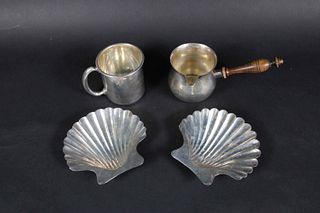 Pair of Sterling Silver Shell Form Dishes