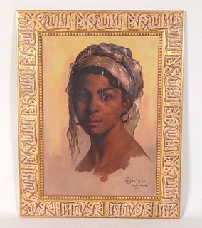 Emile Deckers, Oil on Artist Board Algerian Woman