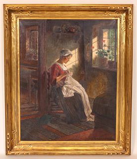 Walter (Walther) Firle, Woman Working at Window