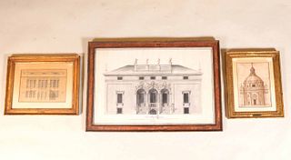 Three Architectural Elevation Drawings