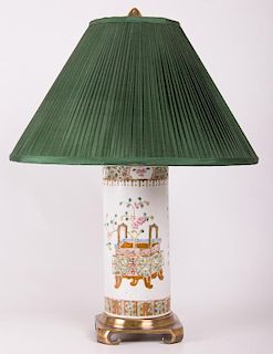 Handpainted Asian Porcelain Lamp