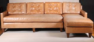 Contemporary Tufted Leather Sofa
