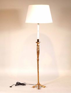 P.E. Guerin Gilt Bronze Bird Leg Lamp