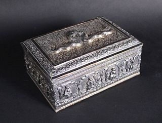 Southeast Asian Silver Plated Wood Lined Box
