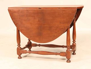 William and Mary Drawbar Table, Hudson Valley