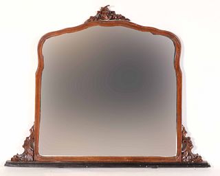 Carved Walnut Dresser Mirror